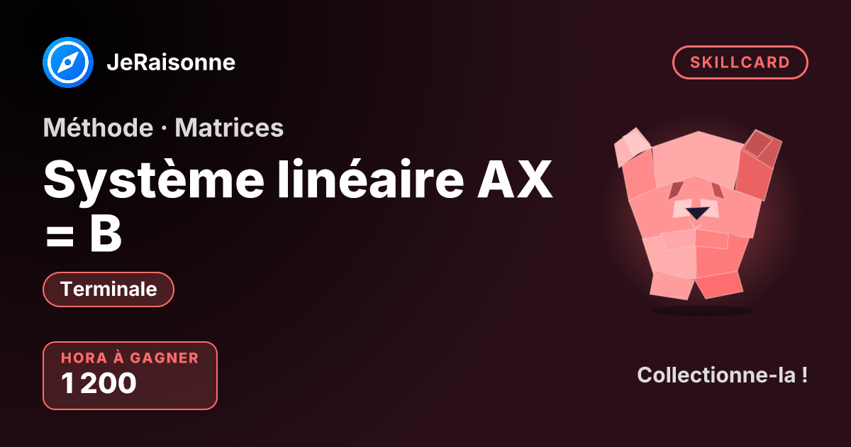 SKILLCARD « Système linéaire AX = B » — Terminale