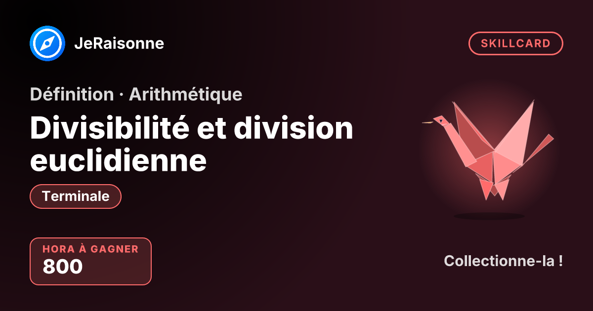 SKILLCARD « Divisibilité et division euclidienne » — Terminale