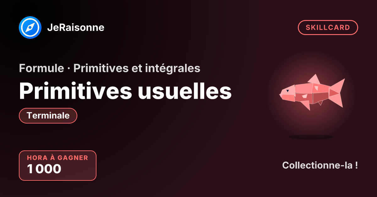SKILLCARD « Primitives usuelles » — Terminale