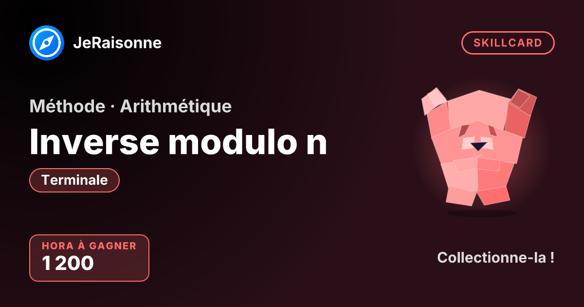 SKILLCARD « Inverse modulo n » — Terminale